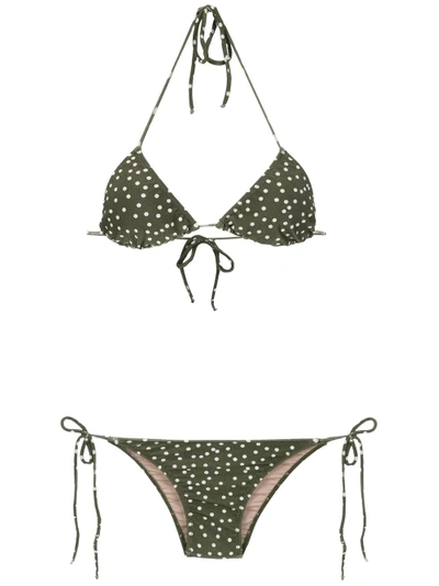 Shop Adriana Degreas Printed Bikini Set In Green