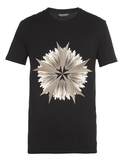 Shop Neil Barrett Cotton T-shirt In Black/gold