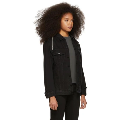 Shop Alexander Wang Black Denim Daze Zip Jacket In 018 Blackfa