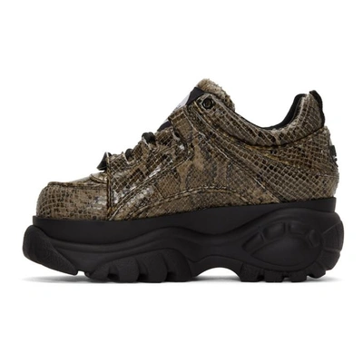 Shop Junya Watanabe Beige Buffalo Edition Python Platform Sneakers