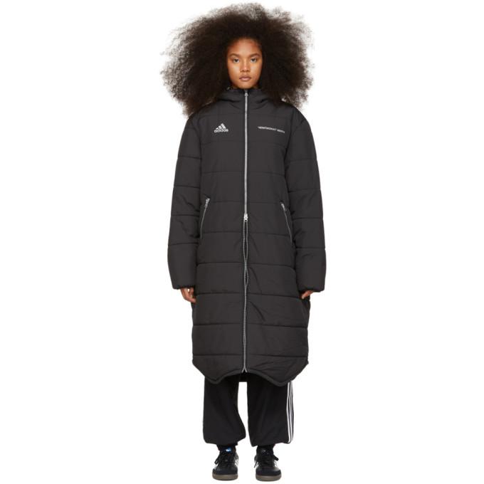 adidas originals black long puffer jacket