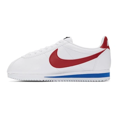Shop Nike White Leather Classic Cortez Sneakers In 103 Wht/var