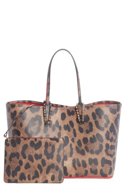 Shop Christian Louboutin Large Cabata Leather Tote - Brown