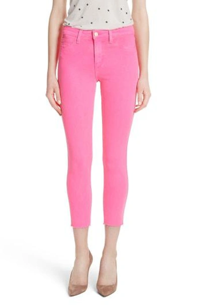 Shop L Agence Margot Crop Skinny Jeans In Flamingo