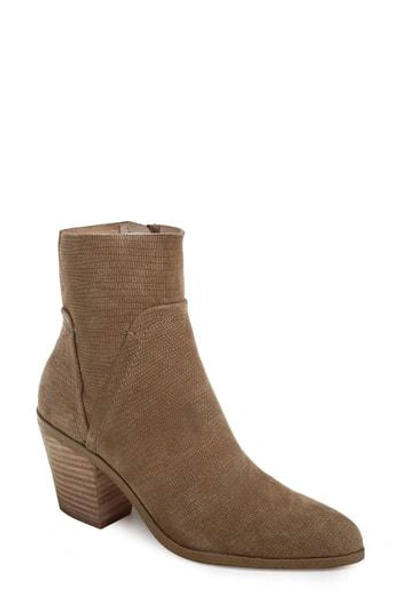 Shop Splendid Cherie Bootie In Oat Embossed Suede