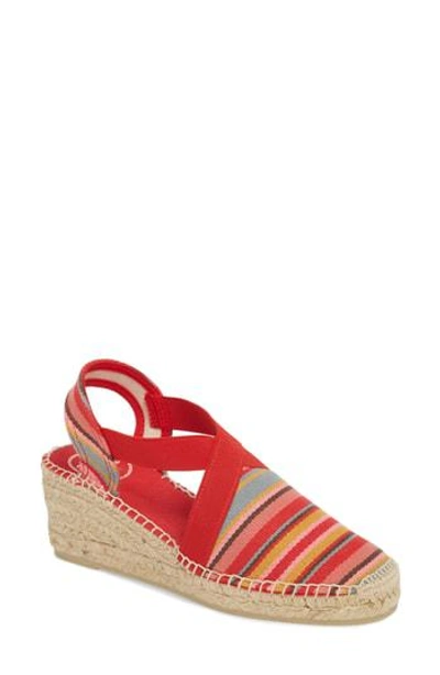 Shop Toni Pons 'tarbes' Espadrille Wedge Sandal In Red Fabric