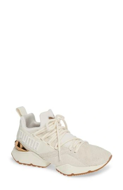 Shop Puma Muse Maia Utility Sneaker In Whisper White-metallic Bronze