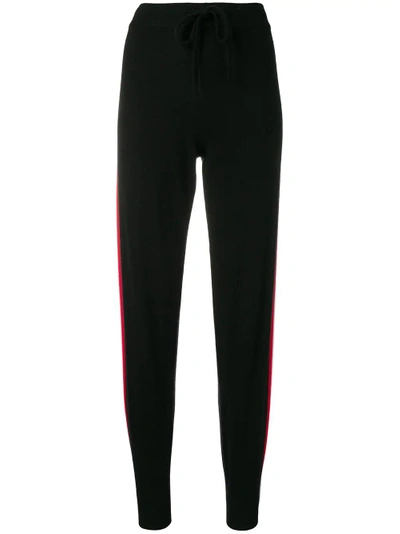 Shop Allude Striped Track Pants - Black