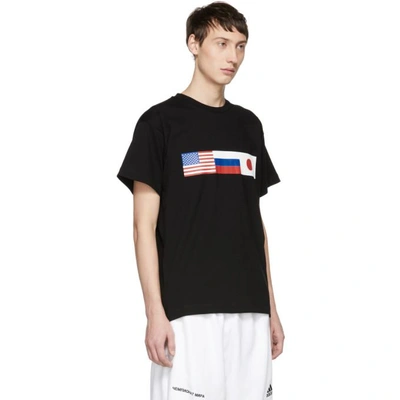 Gosha Rubchinskiy Flag Print T-shirt In Black