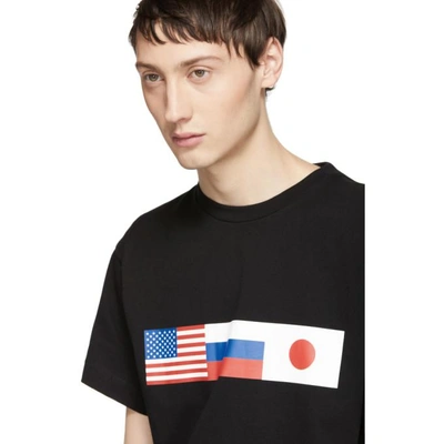 Gosha Rubchinskiy Flag Print T-shirt In Black