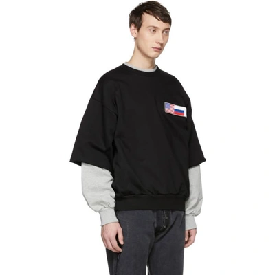 Gosha Rubchinskiy Double Sleeve Sweatshirt In Black | ModeSens