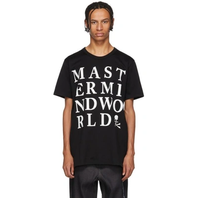 Shop Mastermind Japan Mastermind World Black Letters T-shirt