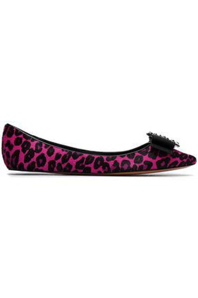 Shop Marc Jacobs Woman Bow-embellished Leopard-print Calf Hair Pumps Animal Print