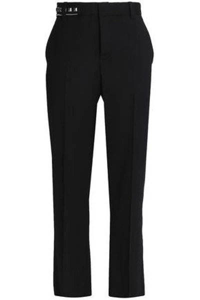 Shop Marc Jacobs Woman Studded Wool Straight-leg Pants Black
