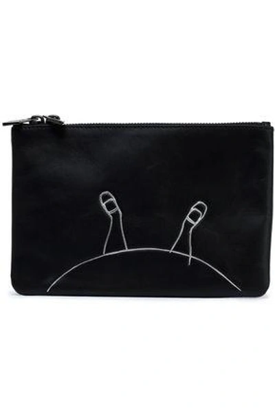 Shop Marc By Marc Jacobs Printed Leather Pouch In Black