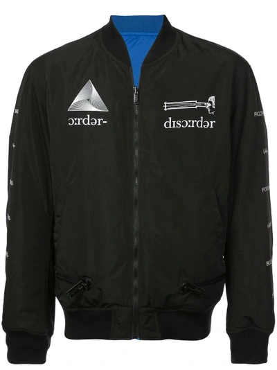 Shop Undercover Disorder Reversible Bomber Jacket - Black