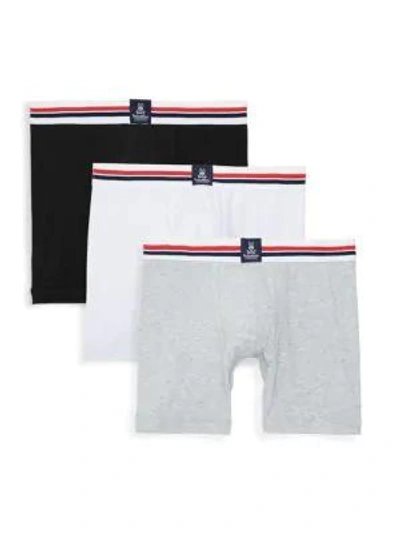 Shop Psycho Bunny 3-pack Motion Boxer Briefs In Black Grey