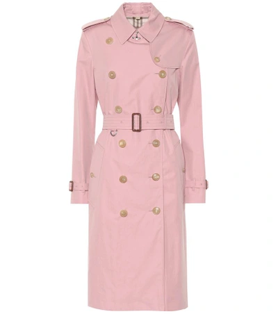 Shop Burberry Tropical Gabardine Trench Coat In Pink