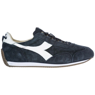 Shop Diadora Men's Shoes Leather Trainers Sneakers Equipe S Sw 18 In Blue
