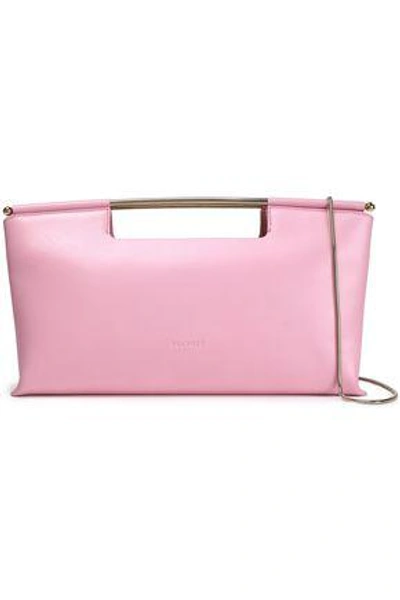 Shop Delpozo Concept Leather Clutch In Baby Pink