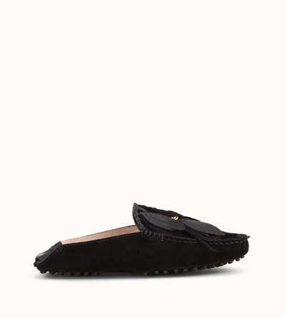 Shop Tod's Gommino Driving Shoes In Suede In Black