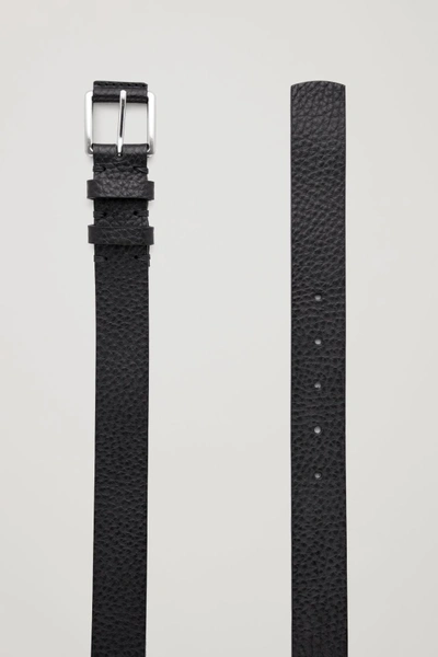 Shop Cos Grained Leather Belt In Black