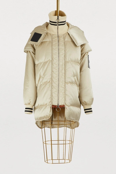 Shop Off-white Oversized Down Jacket In Beige