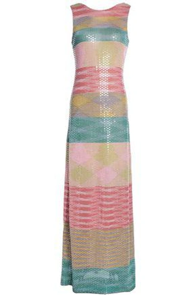 Shop Missoni Sequined Jacquard-knit Gown In Multicolor