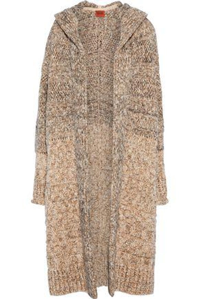 Shop Missoni Woman Marled Crochet-knit Hooded Cardigan Sand