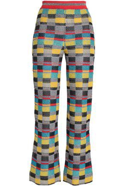 Shop Missoni Woman Metallic Jacquard-knit Bootcut Pants Multicolor