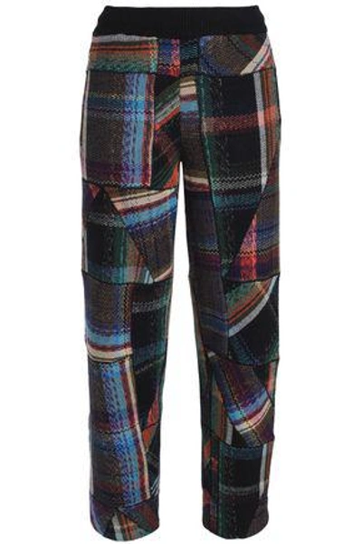 Shop Missoni Woman Patchwork-effect Wool-blend Straight-leg Pants Black