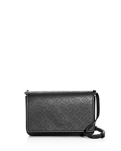 Shop Burberry Perforated Logo Leather Convertible Crossbody In Black