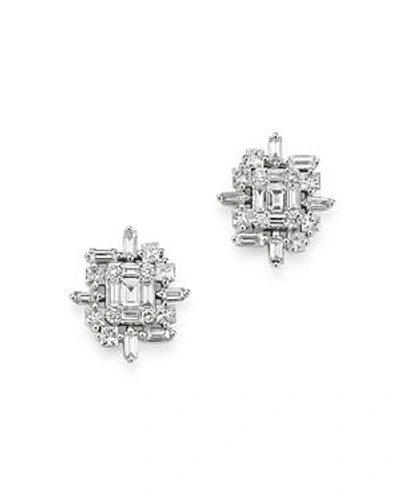 Shop Kc Designs 14k White Gold Diamond Mosaic Stud Earrings