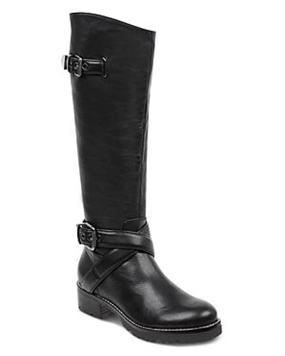 Shop Marc Fisher Ltd. Marc Fisher Women's Round Toe Tall Motorcycle Boots In Black