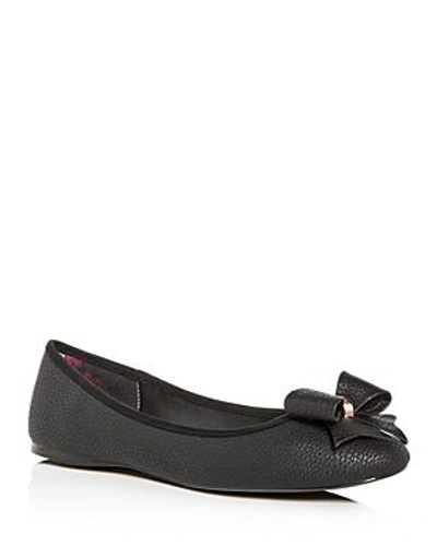 Shop Ted Baker Women's Sualli Ballet Flats In Black Faux Leather