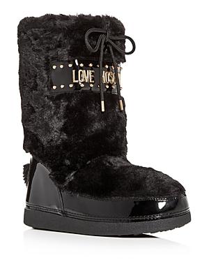 Love Moschino Faux-fur Moon Boots In 