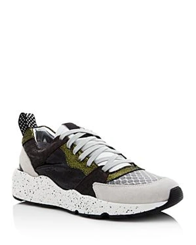 Shop P448 Women's Alex Mixed Leather Lace-up Sneakers In Olive
