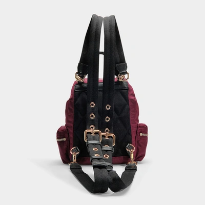 Shop Burberry | Small Rucksack In Black Nylon In Pink