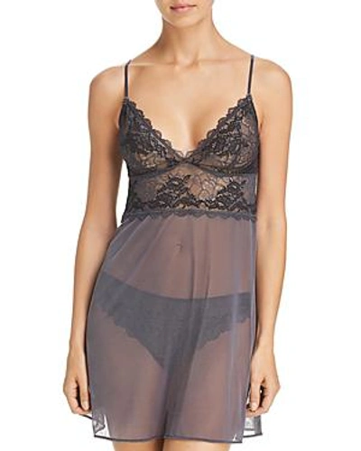 Shop Wacoal Lace Perfection Chemise In Charcoal