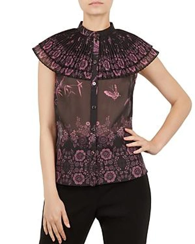 Shop Ted Baker Briela Pleated Top In Black