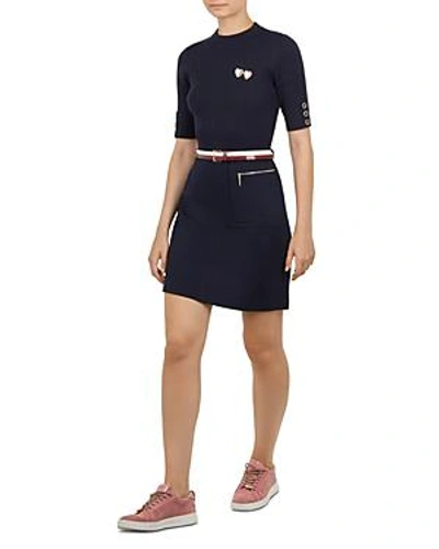 Shop Ted Baker Colour By Numbers Elsbeth Mini Dress In Navy
