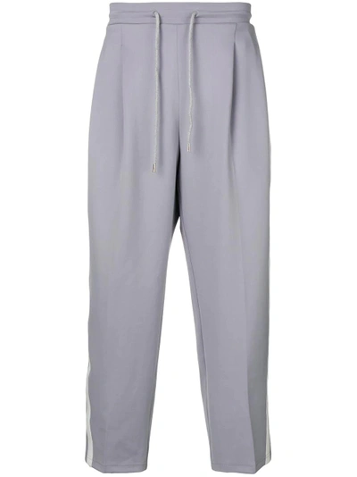 Shop Ader Error Side Stripe Track Pants In Grey