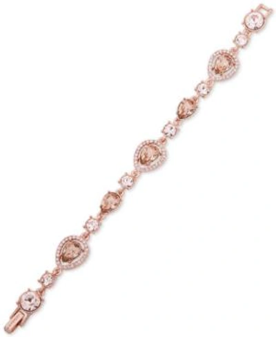 Shop Givenchy Stone & Crystal Halo Link Bracelet In Pink