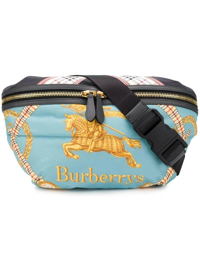Shop Burberry Oversized Belt Bag - Blue