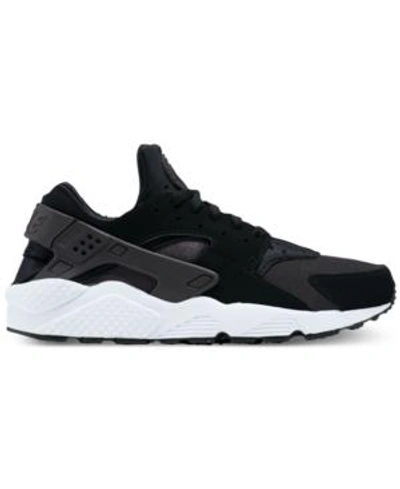 Shop Nike Men's Air Huarache Run Running Sneakers From Finish Line In Black/black/white
