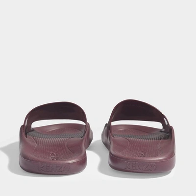 Shop Kenzo | Pool Slides With Tiger Head In Burgundy Pvc