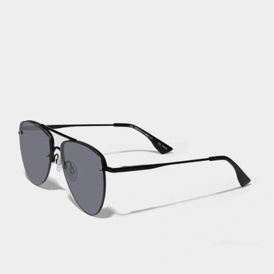 Shop Le Specs The Prince Sunglasses In Matte Black Metal