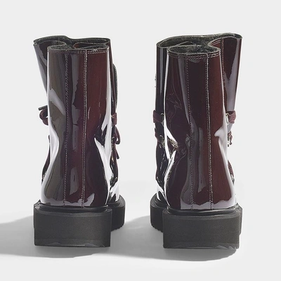 Shop Kenzo | Alaska Boots In Burgundy Patent Leather And Shearling