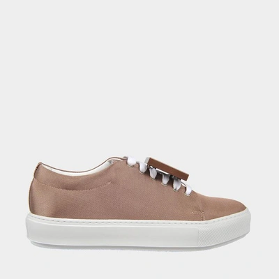 Shop Acne Studios Adriana Mesh Trainers In Copper Mesh And Leather