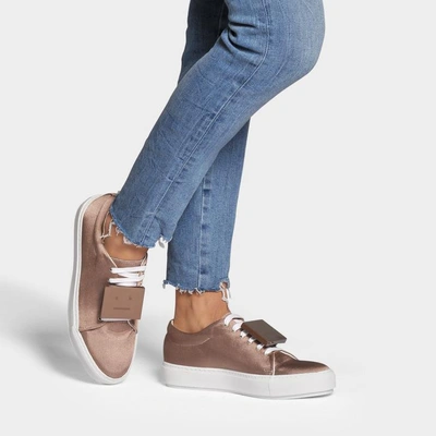 Shop Acne Studios Adriana Mesh Sneakers In Copper Mesh And Leather